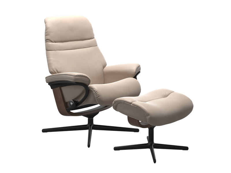 Stressless Sunrise (M) Cross Chair with Ottoman 