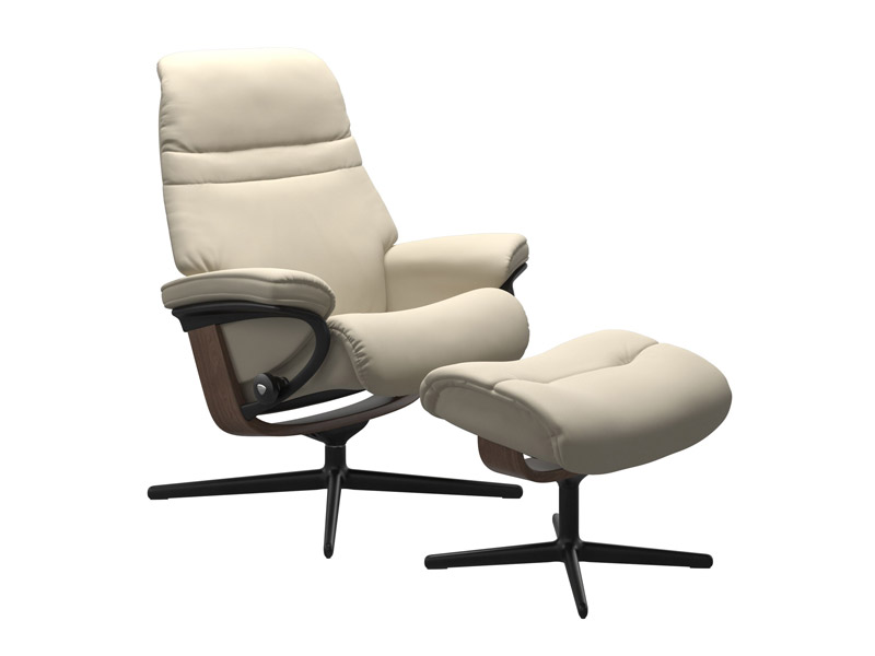 Stressless Sunrise (M) Cross Chair with Ottoman 