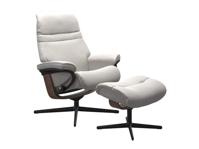 Stressless Sunrise (M) Cross Chair with Ottoman 