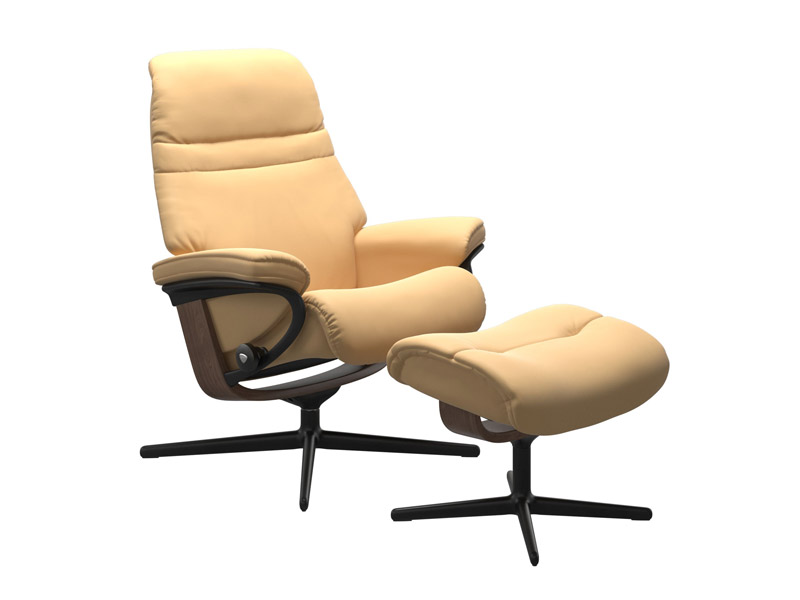 Stressless Sunrise (M) Cross Chair with Ottoman 