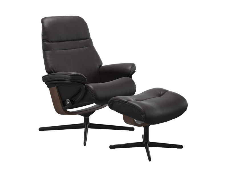 Stressless Sunrise (M) Cross Chair with Ottoman 
