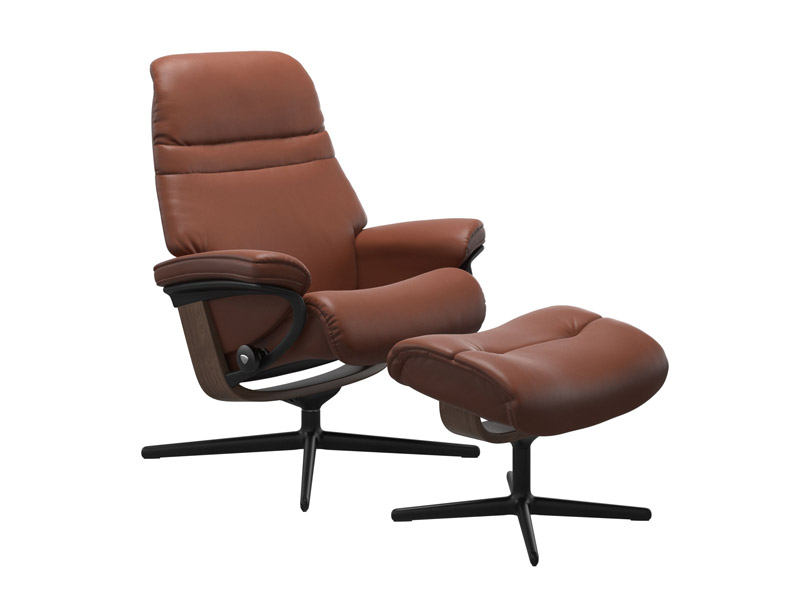 Stressless Sunrise (M) Cross Chair with Ottoman 