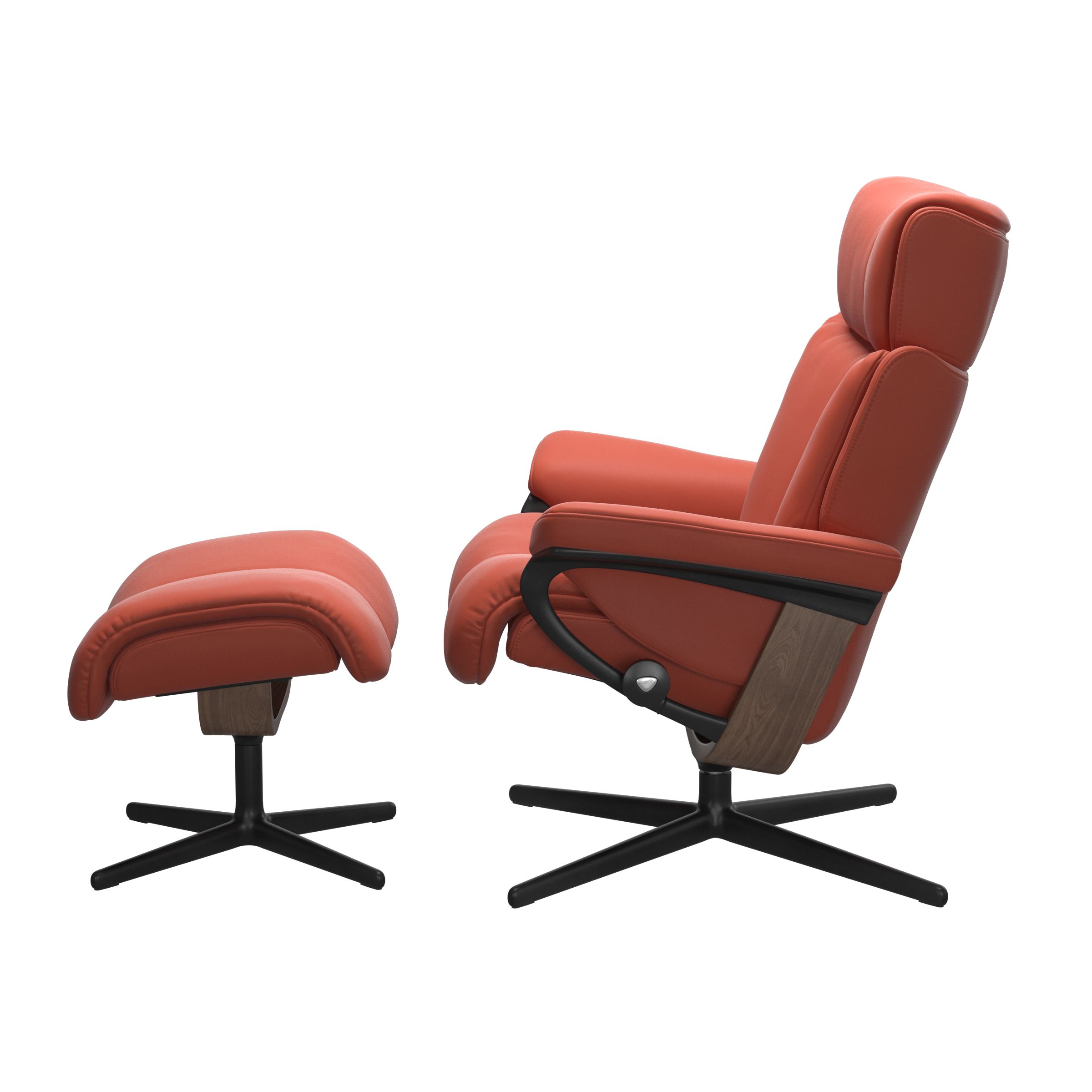 Stressless Magic (M) Cross Base Recliner with Ottoman