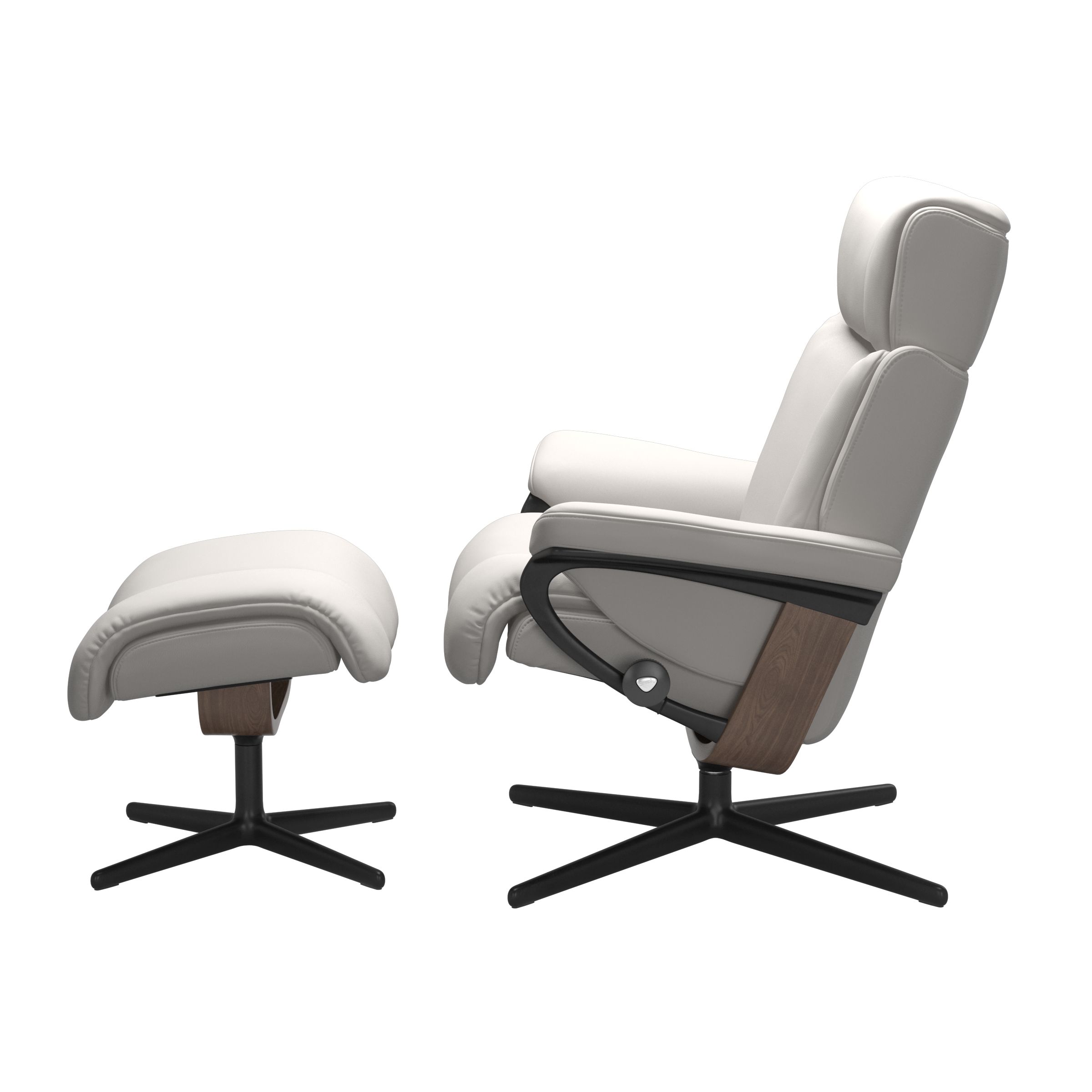 Stressless Magic (M) Cross Base Recliner with Ottoman