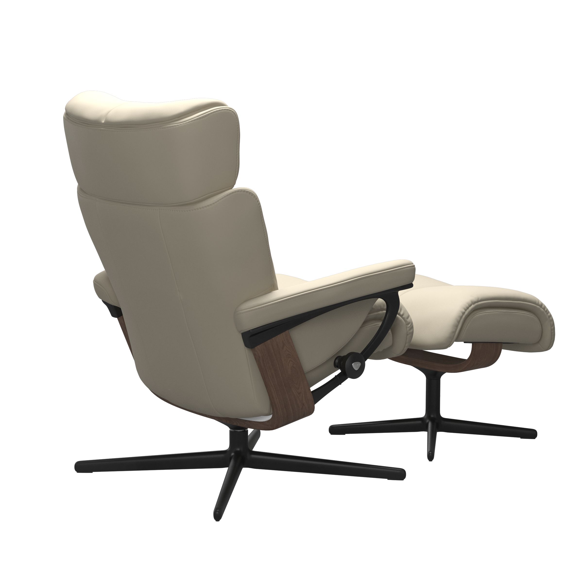 Stressless Magic (M) Cross Base Recliner with Ottoman