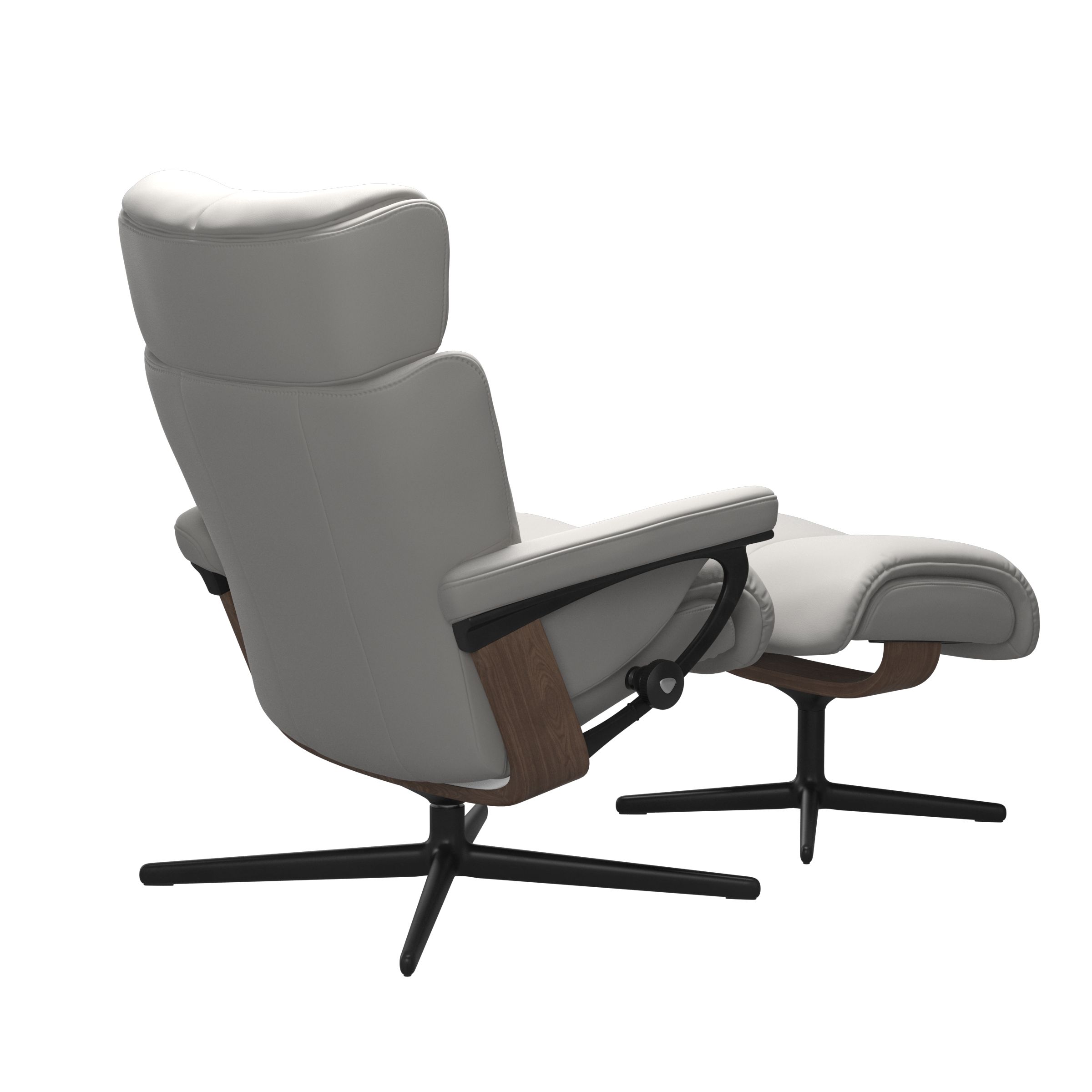 Stressless Magic (M) Cross Base Recliner with Ottoman