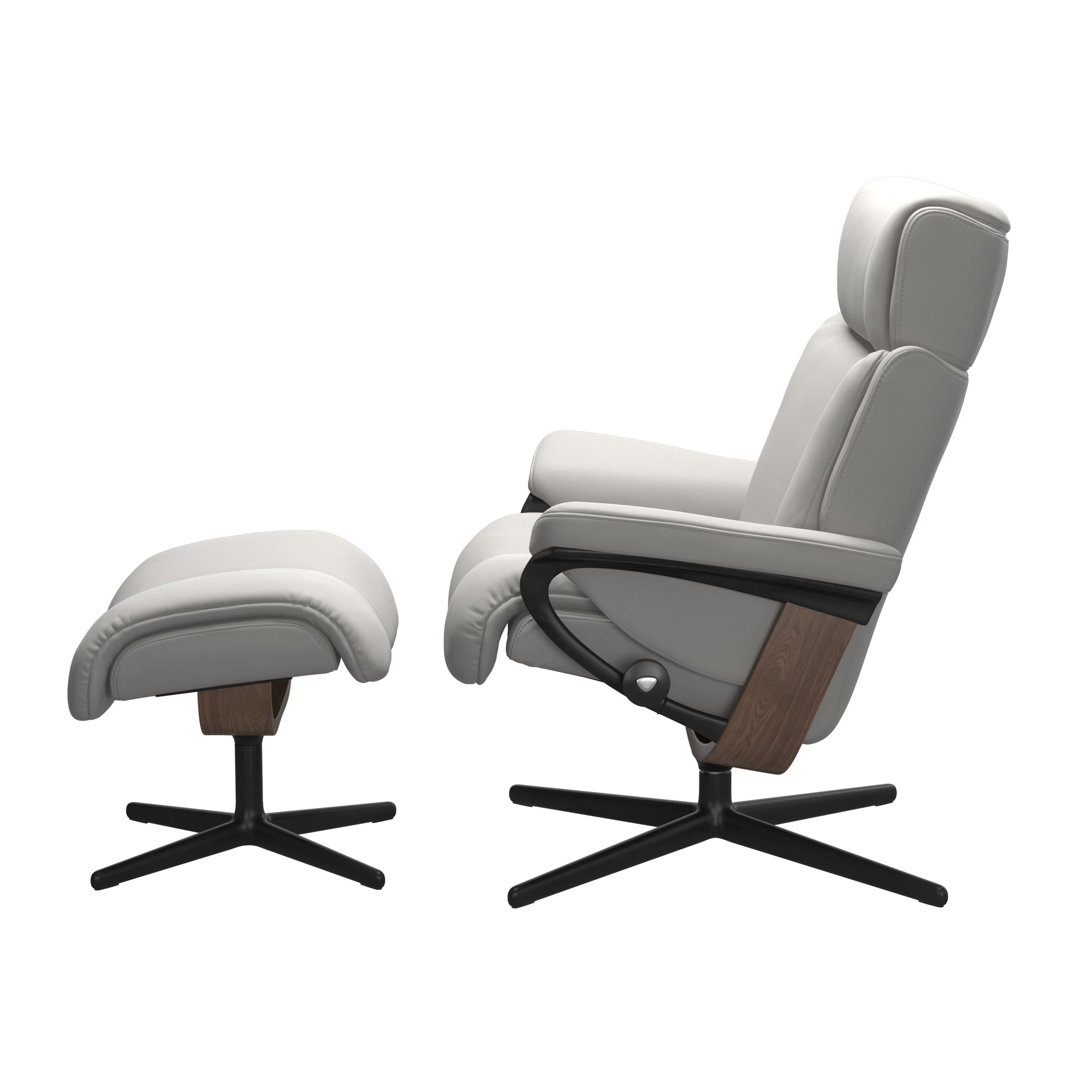 Stressless Magic (M) Cross Base Recliner with Ottoman