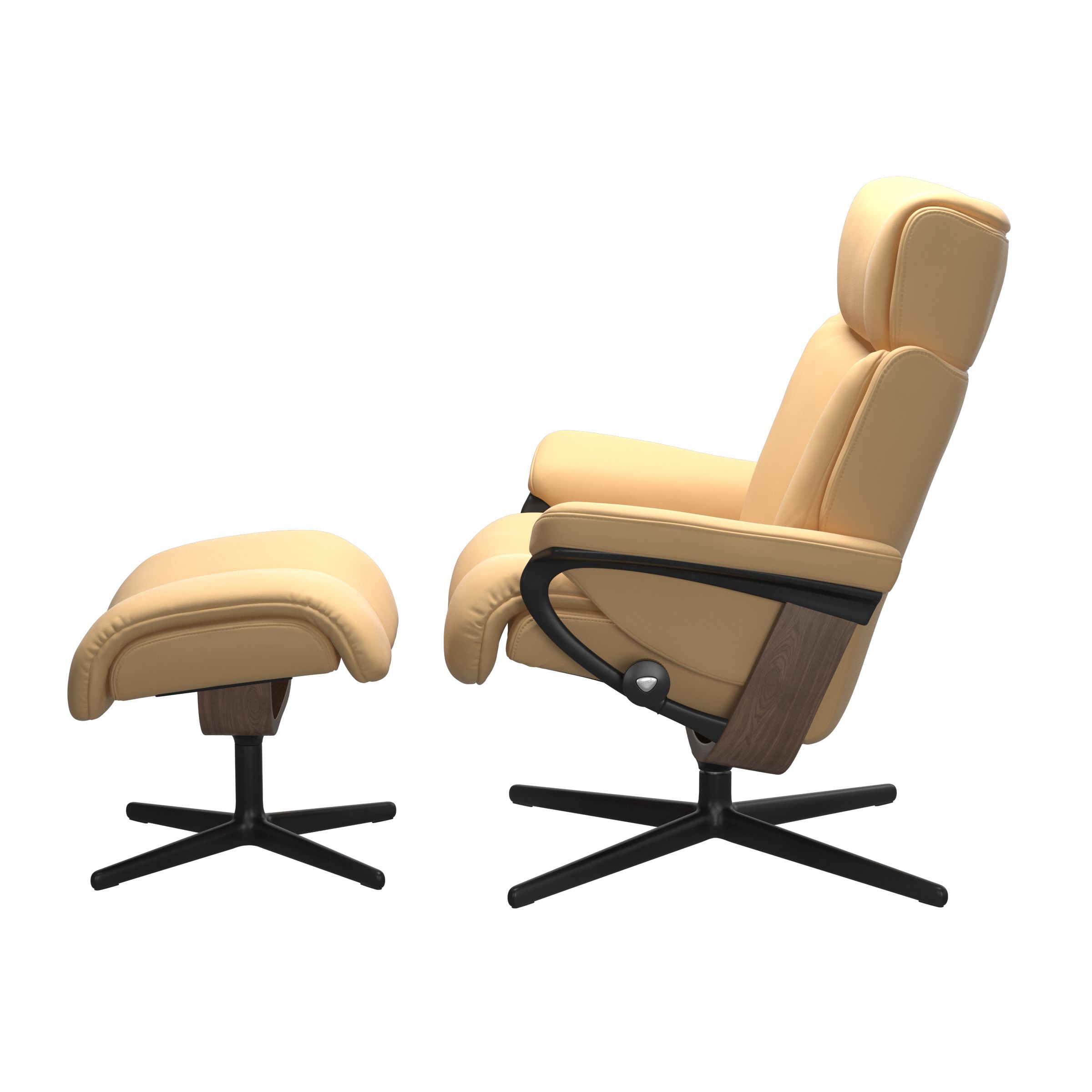 Stressless Magic (M) Cross Base Recliner with Ottoman