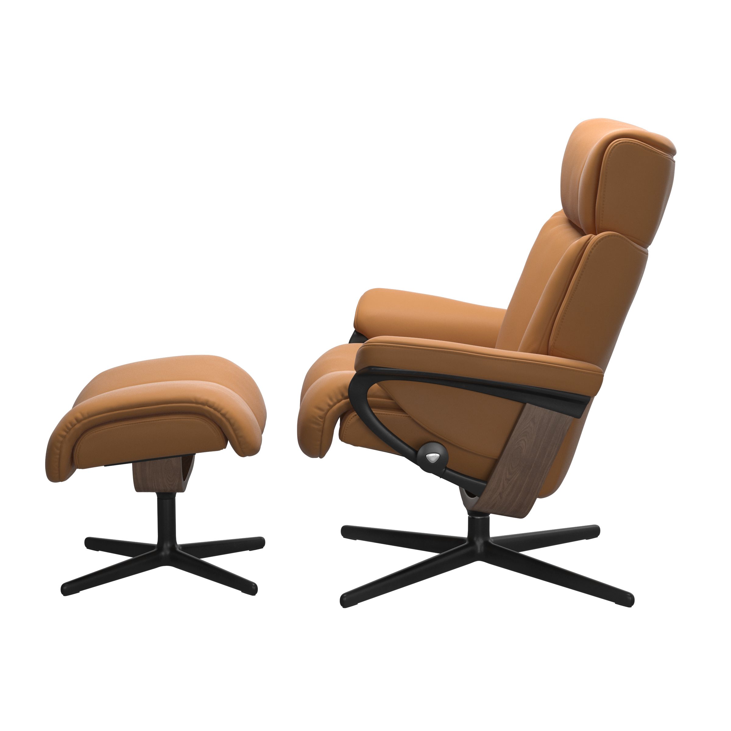 Stressless Magic (M) Cross Base Recliner with Ottoman