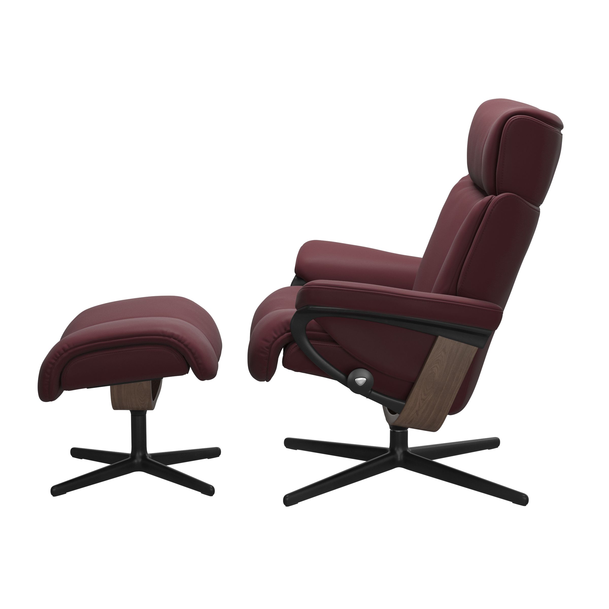 Stressless Magic (M) Cross Base Recliner with Ottoman