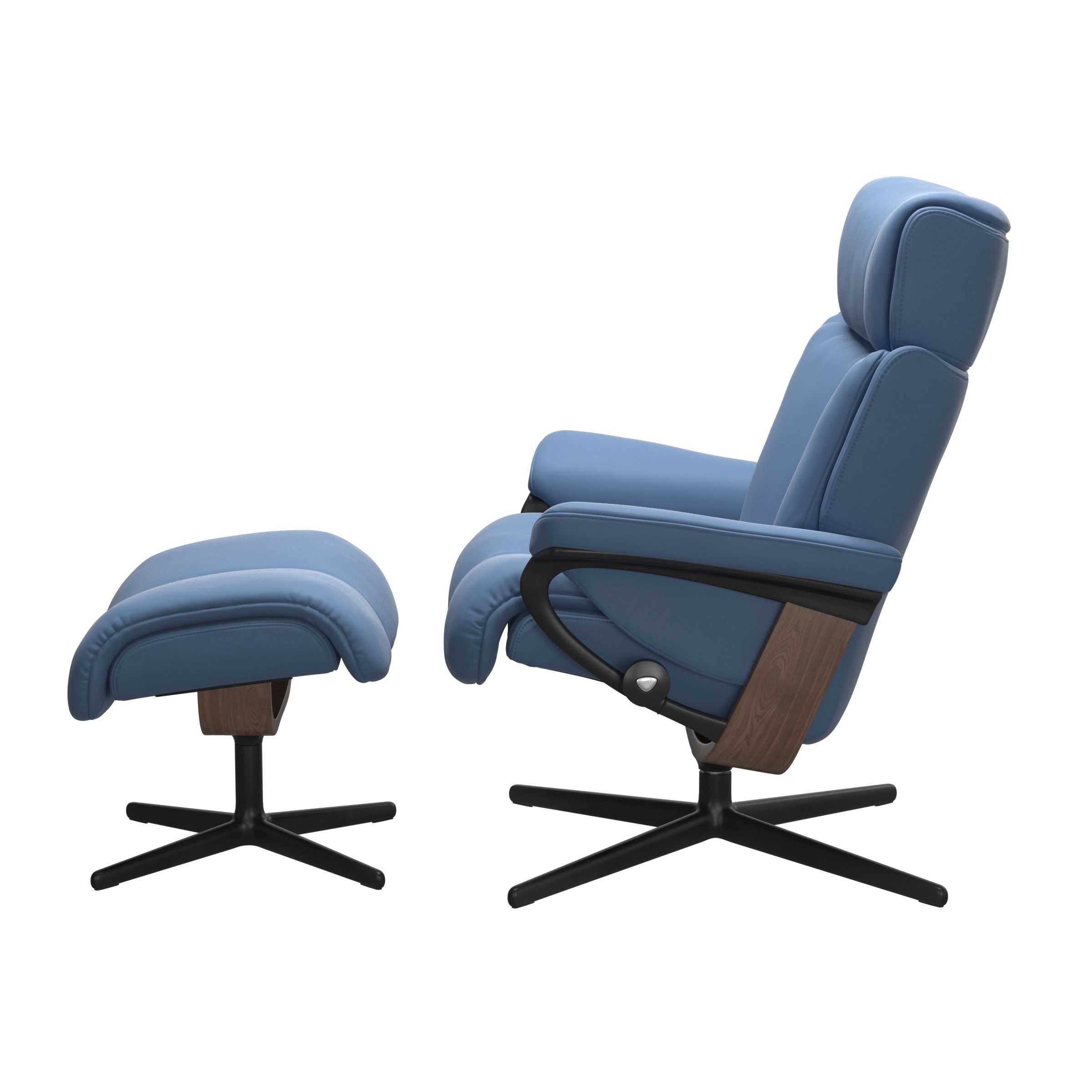 Stressless Magic (M) Cross Base Recliner with Ottoman