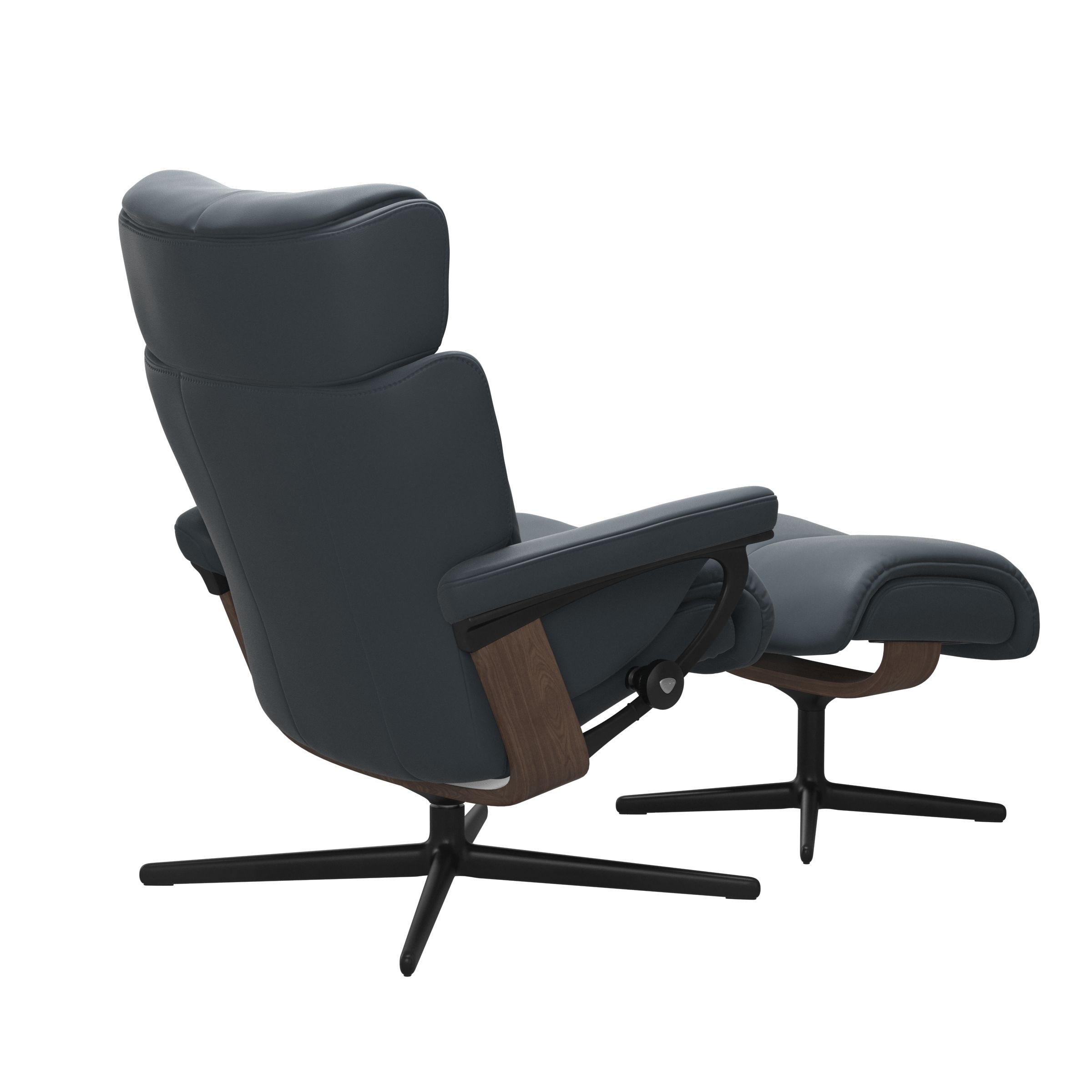 Stressless Magic (M) Cross Base Recliner with Ottoman