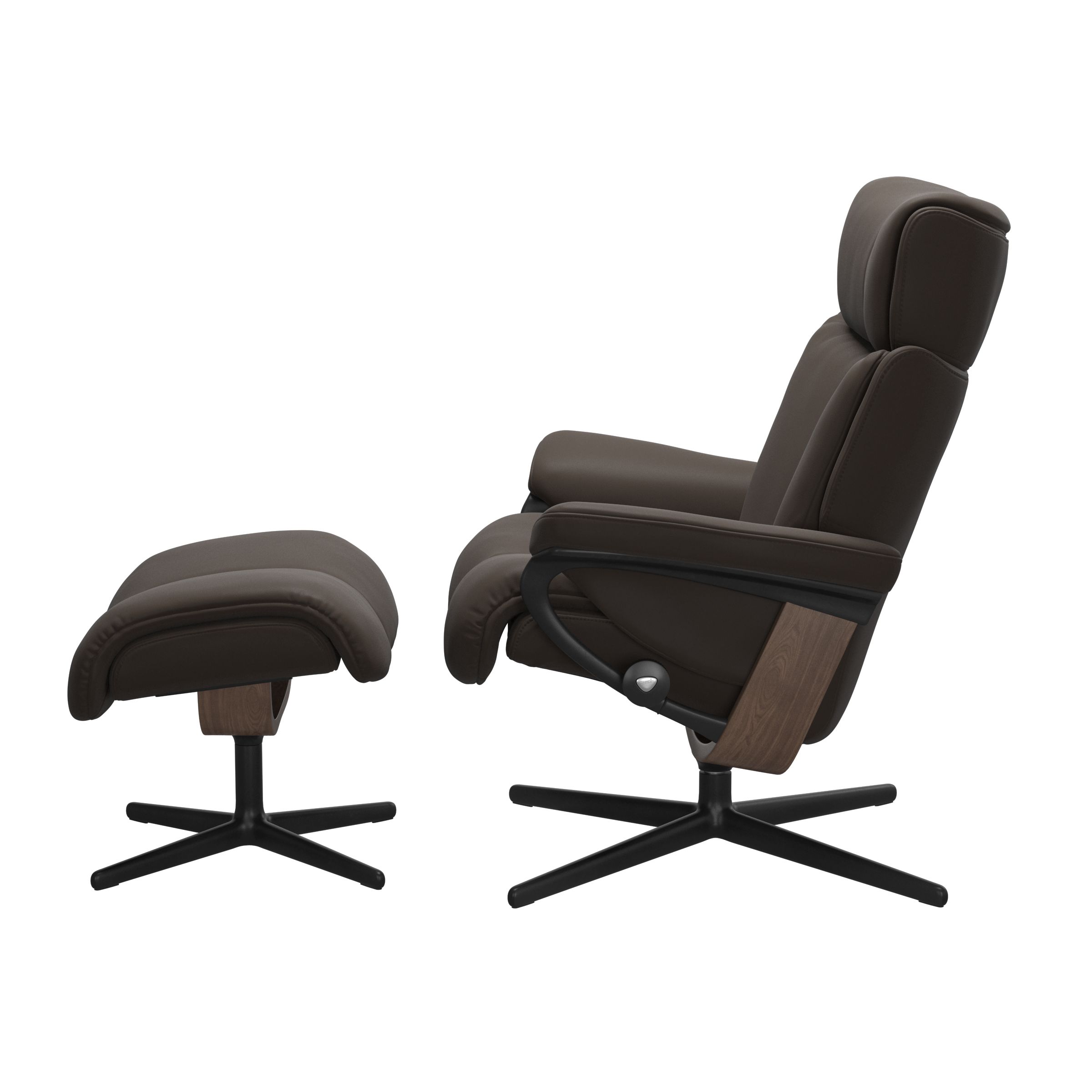 Stressless Magic (M) Cross Base Recliner with Ottoman