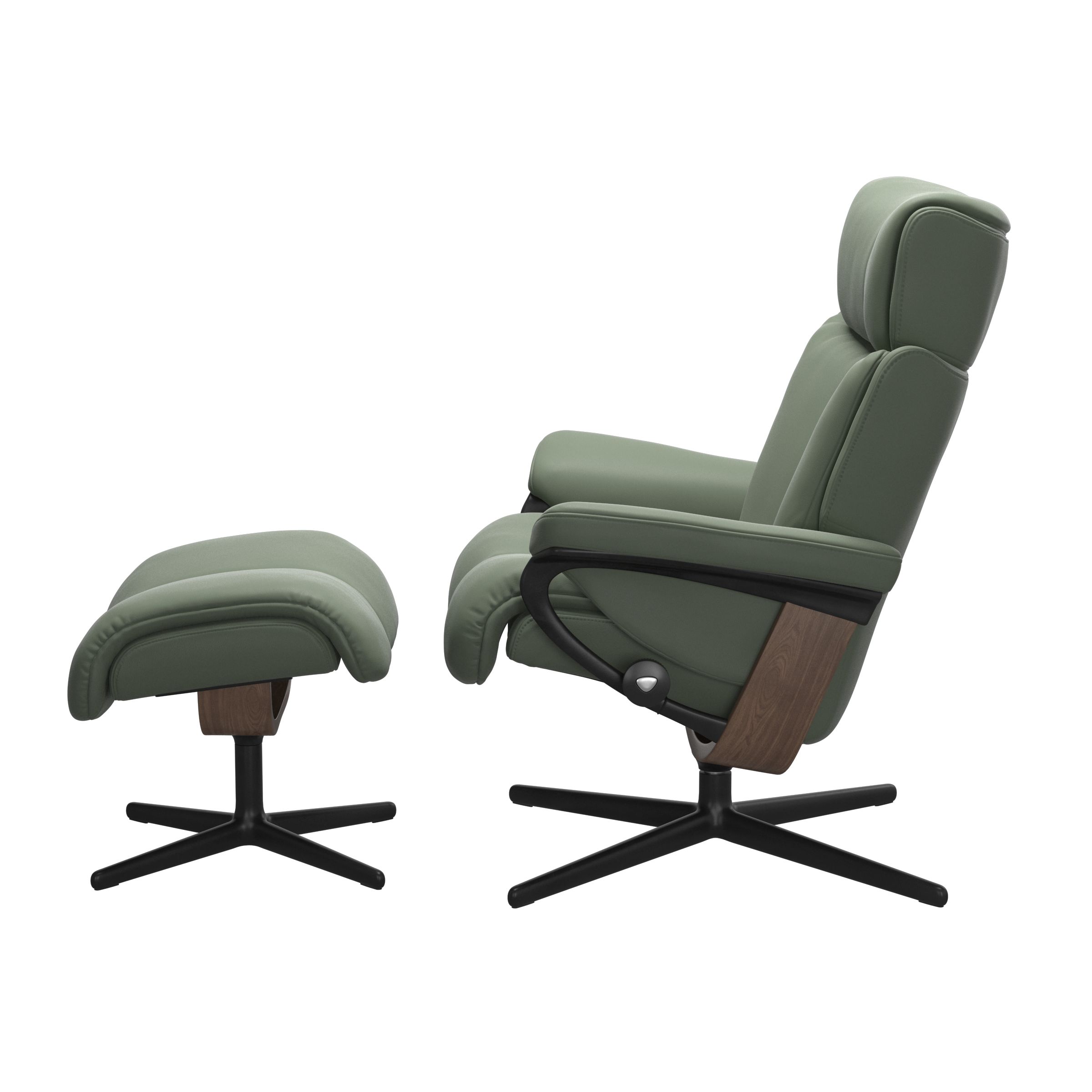 Stressless Magic (M) Cross Base Recliner with Ottoman