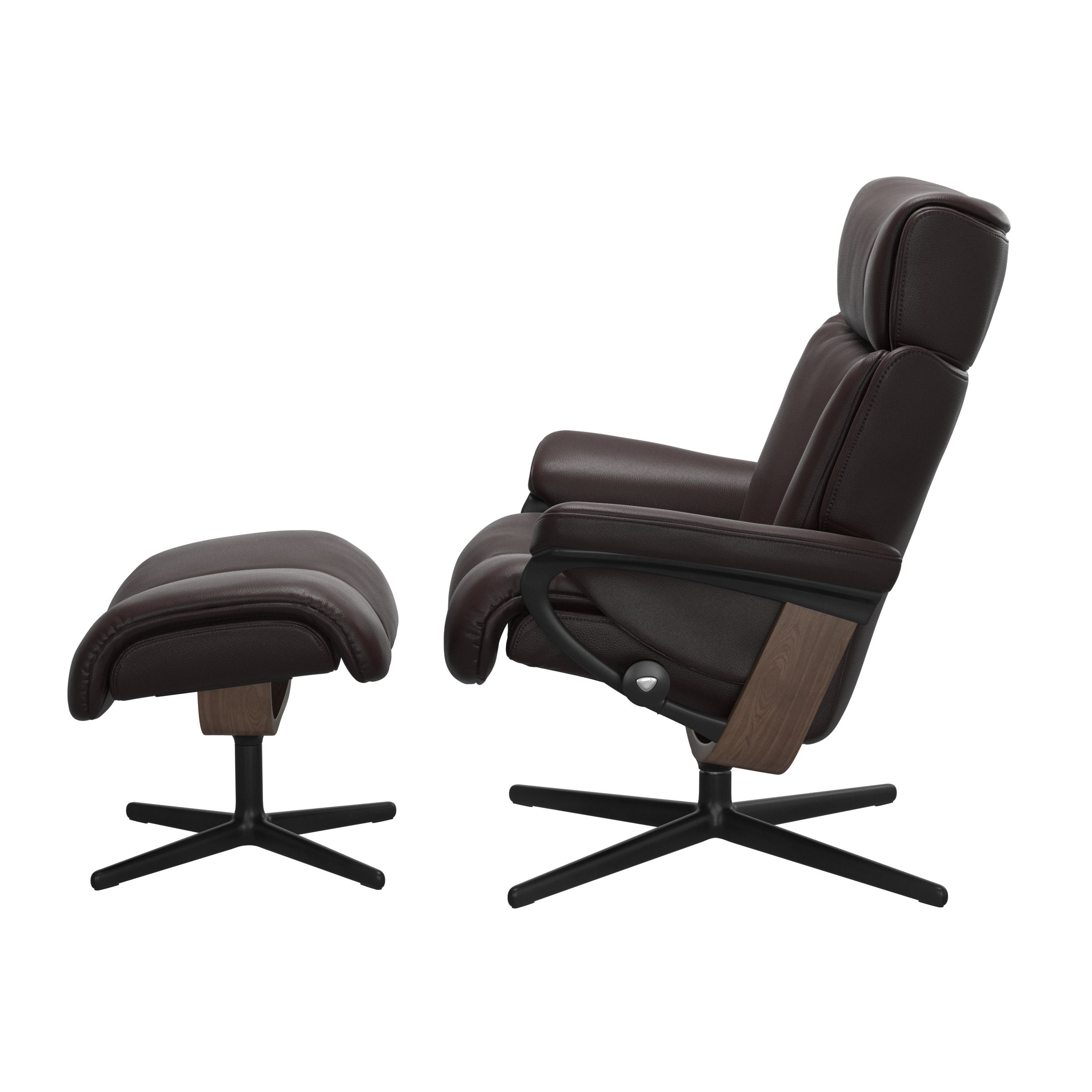 Stressless Magic (M) Cross Base Recliner with Ottoman