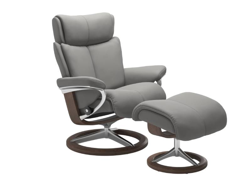 Stressless Magic (M) Signature Base Recliner with Ottoman