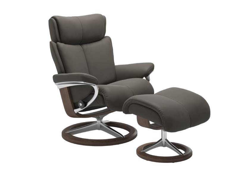 Stressless Magic (M) Signature Base Recliner with Ottoman