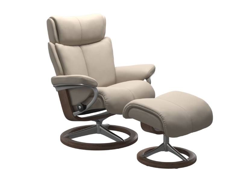 Stressless Magic (M) Signature Base Recliner with Ottoman