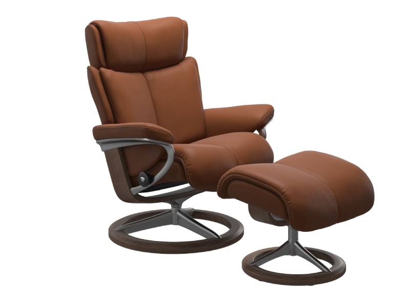 Stressless Magic (M) Signature Base Recliner with Ottoman