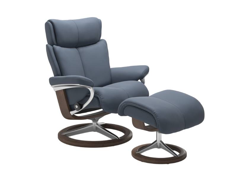 Stressless Magic (M) Signature Base Recliner with Ottoman