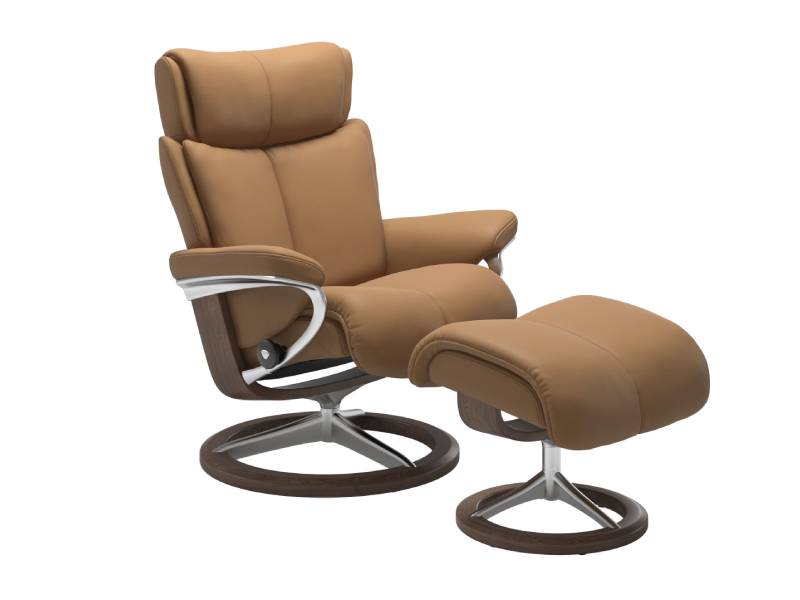 Stressless Magic (M) Signature Base Recliner with Ottoman