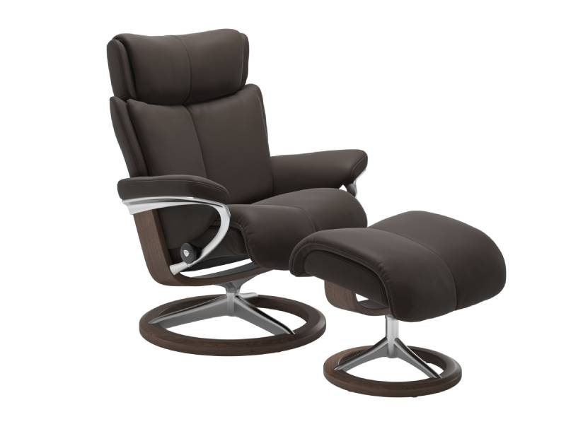 Stressless Magic (M) Signature Base Recliner with Ottoman
