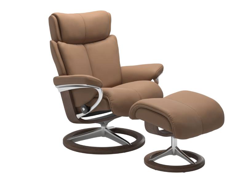 Stressless Magic (M) Signature Base Recliner with Ottoman