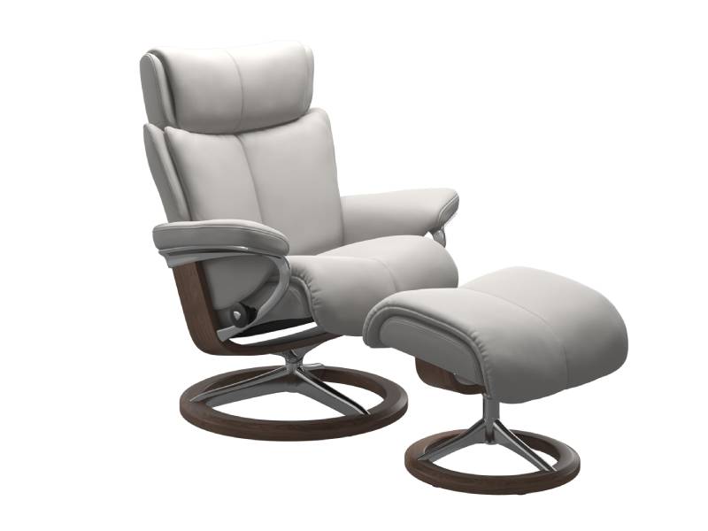 Stressless Magic (M) Signature Base Recliner with Ottoman