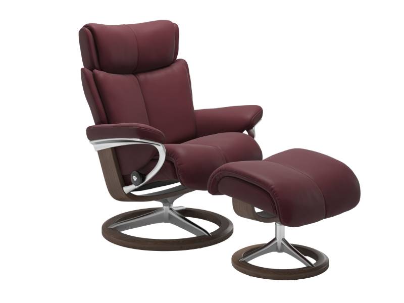 Stressless Magic (M) Signature Base Recliner with Ottoman