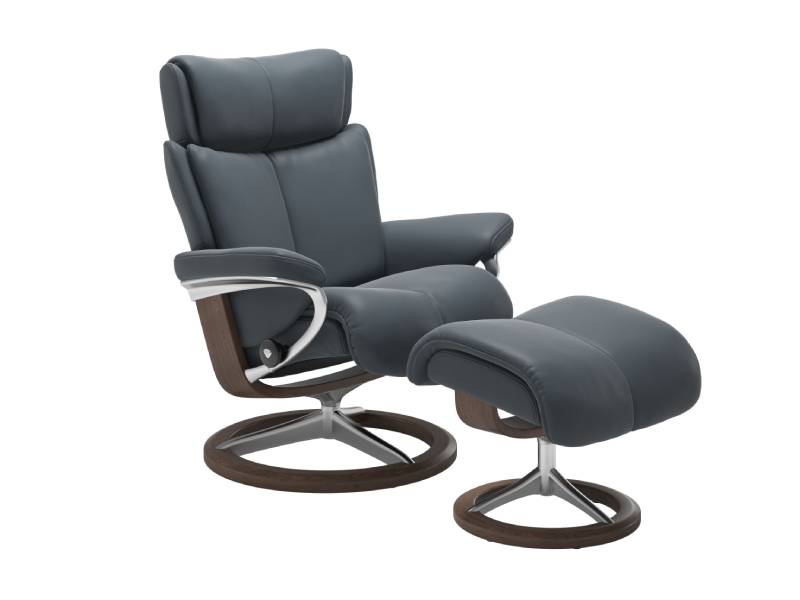 Stressless Magic (M) Signature Base Recliner with Ottoman
