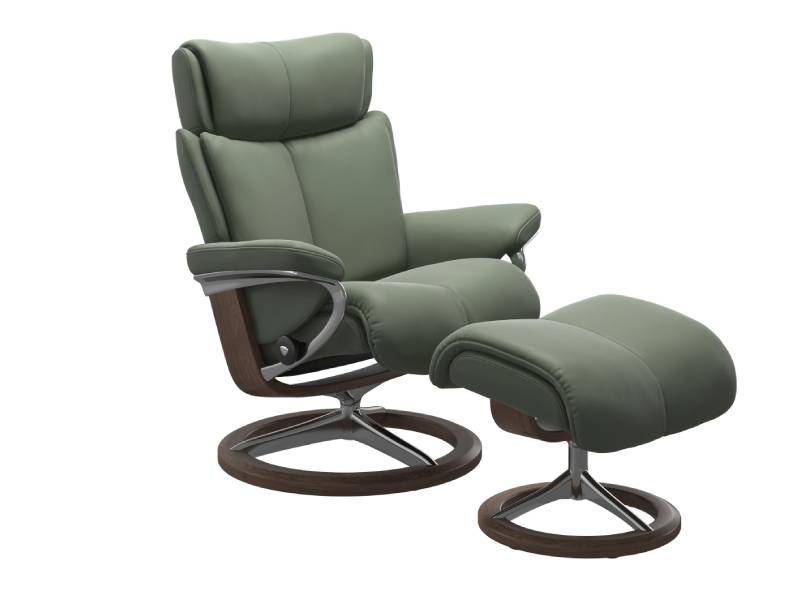 Stressless Magic (M) Signature Base Recliner with Ottoman