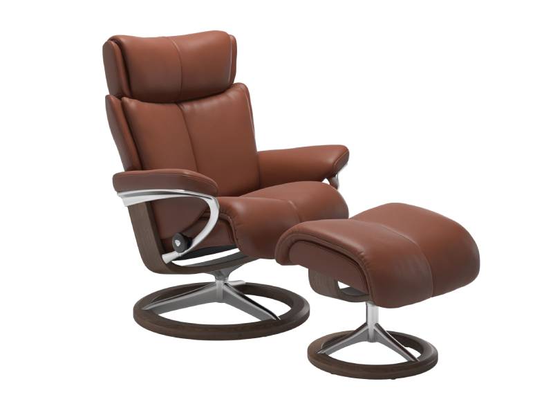Stressless Magic (M) Signature Base Recliner with Ottoman