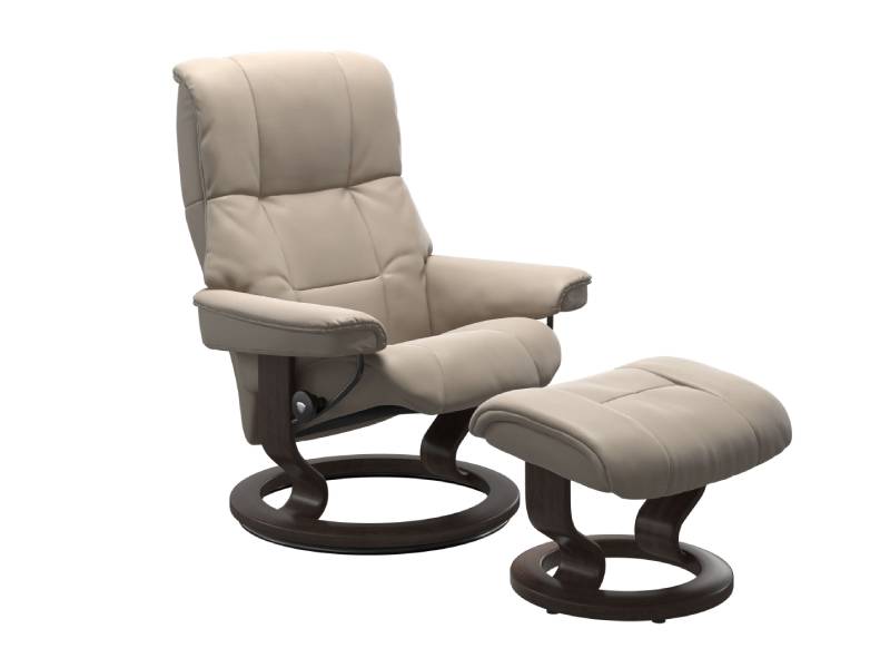 Stressless Mayfair (M) Classic Base Recliner with Ottoman