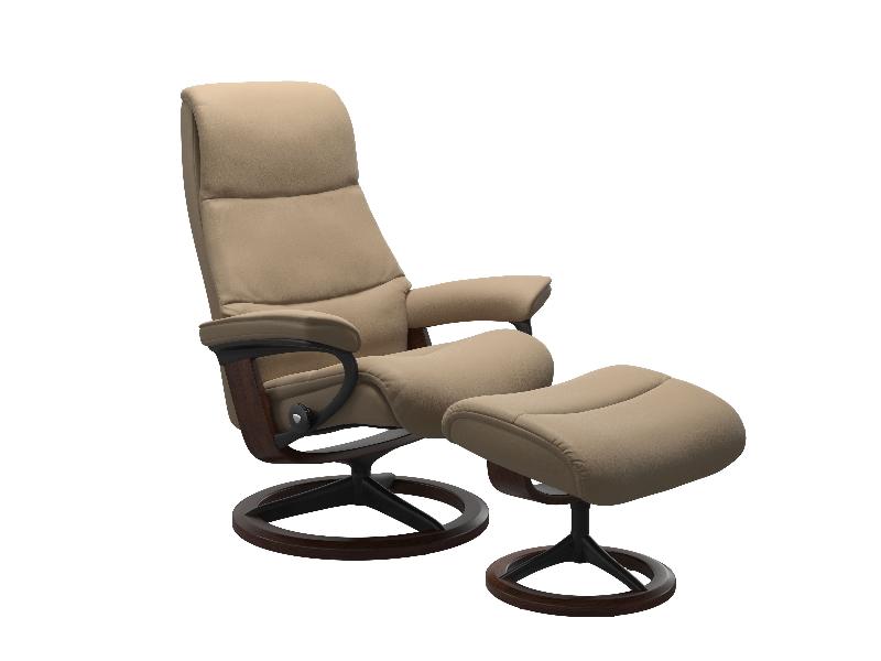 Stressless View (M) Signature Chair with Footstool 