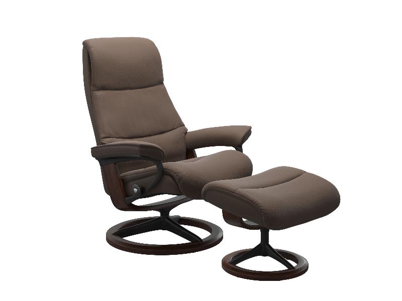 Stressless View (M) Signature Chair with Footstool 