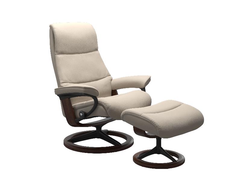 Stressless View (M) Signature Chair with Footstool 