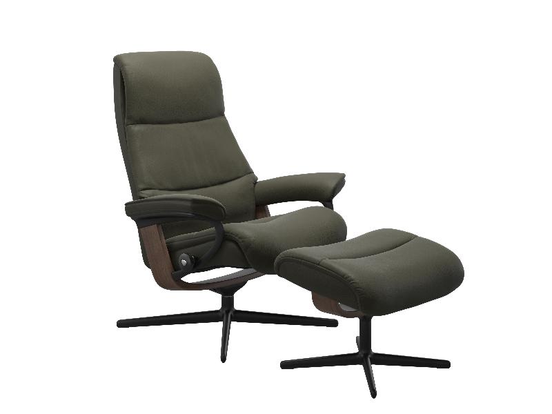 Stressless View (M) Cross Chair with Ottoman 