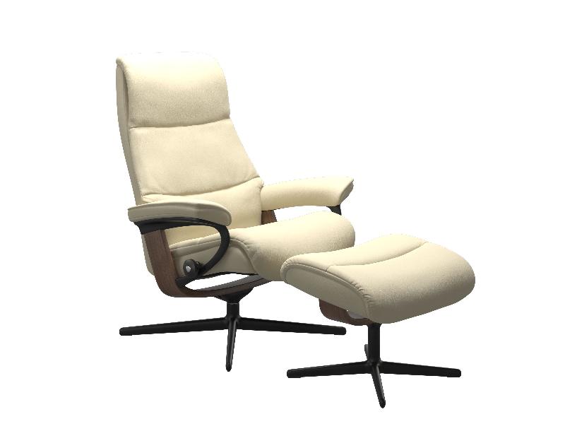 Stressless View (M) Cross Chair with Ottoman 