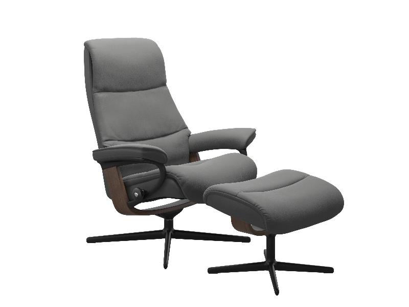 Stressless View (M) Cross Chair with Ottoman 