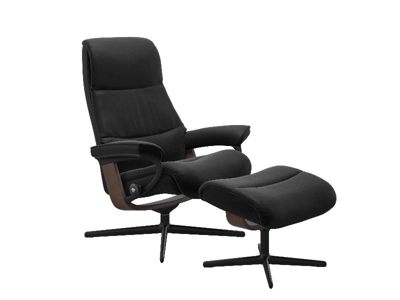 Stressless View (M) Cross Chair with Ottoman 