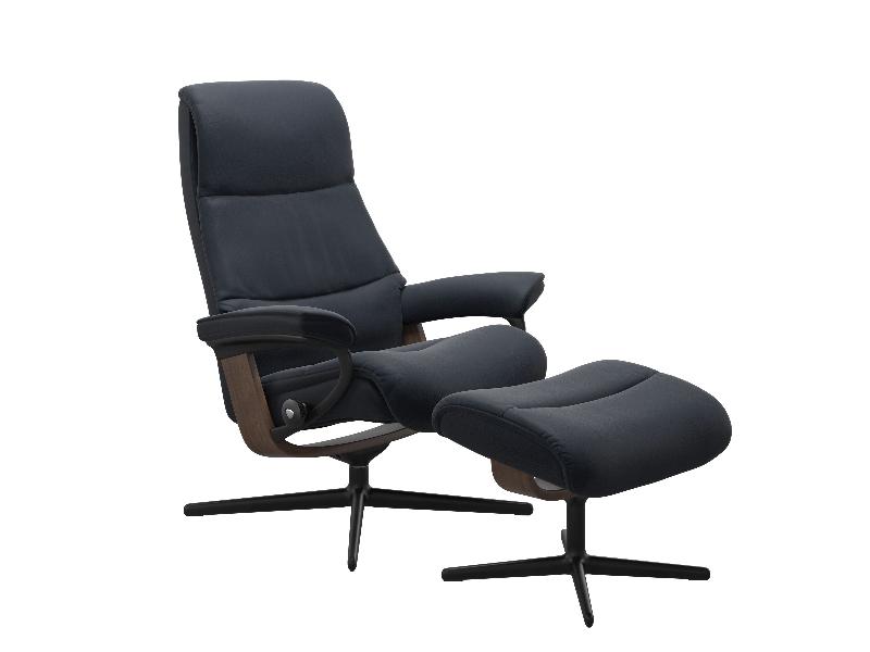 Stressless View (M) Cross Chair with Ottoman 