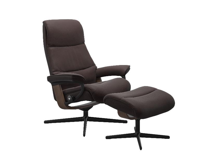 Stressless View (M) Cross Chair with Ottoman 