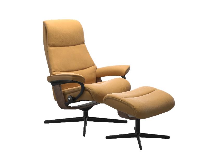 Stressless View (M) Cross Chair with Ottoman 