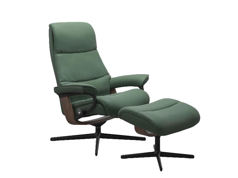Stressless View (M) Cross Chair with Ottoman 