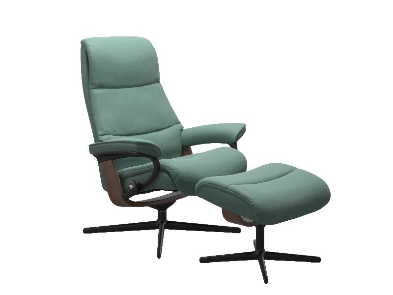 Stressless View (M) Cross Chair with Ottoman 