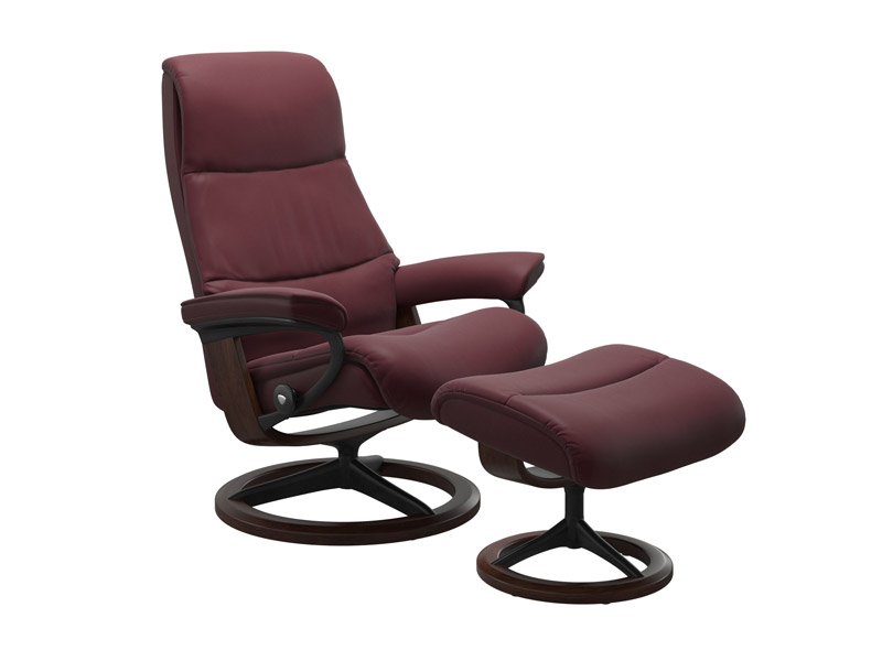 Stressless View (M) Signature Chair with Footstool 