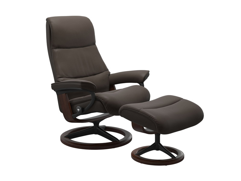 Stressless View (M) Signature Chair with Footstool 