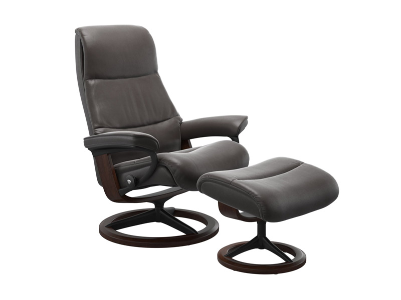 Stressless View (M) Signature Chair with Footstool 