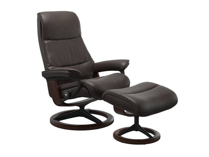 Stressless View (M) Signature Chair with Footstool 