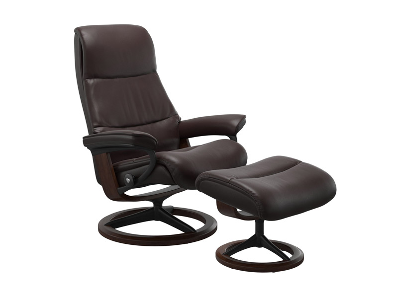 Stressless View (M) Signature Chair with Footstool 
